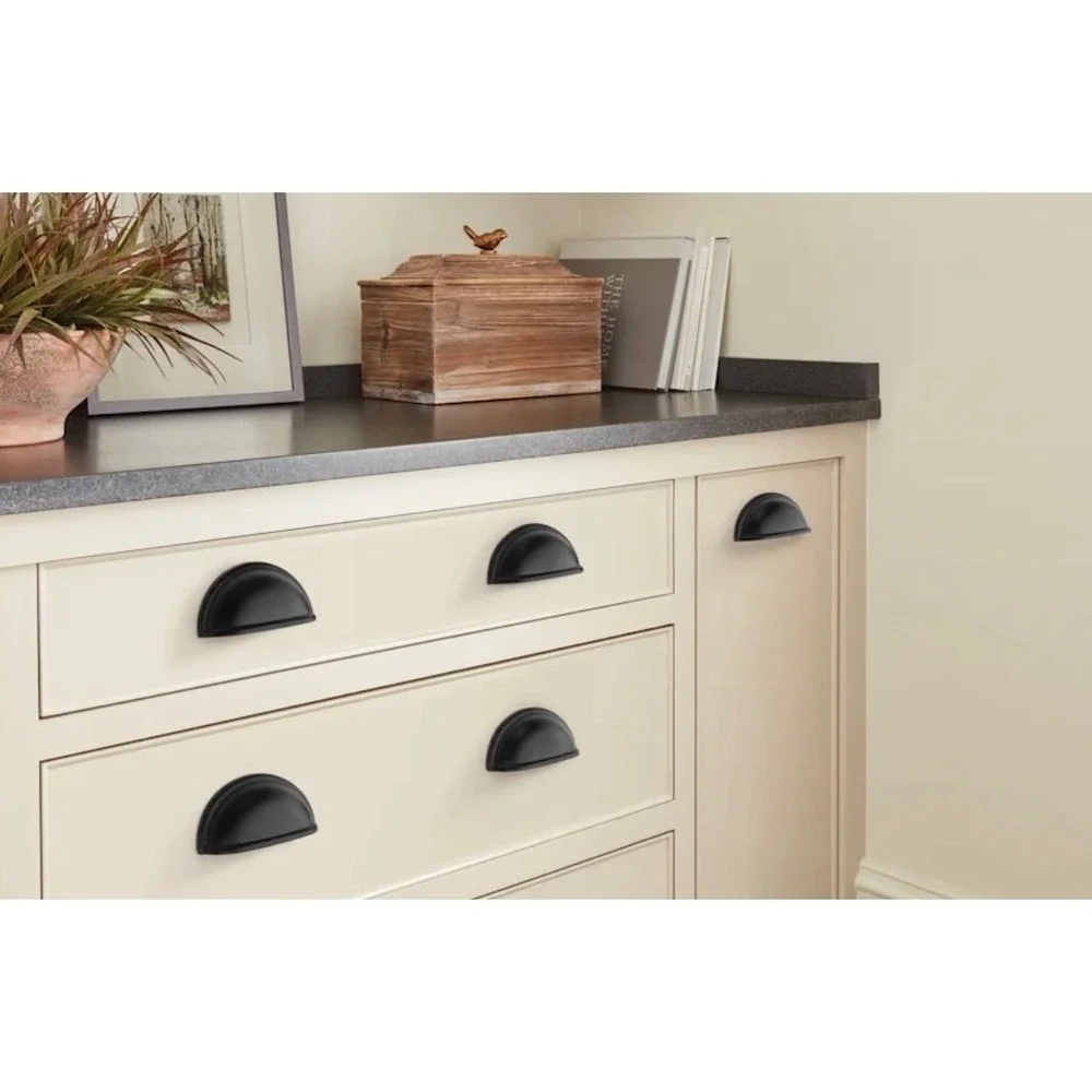 3in Center Cup Cabinet Pull Satin Nickel 10 Pack